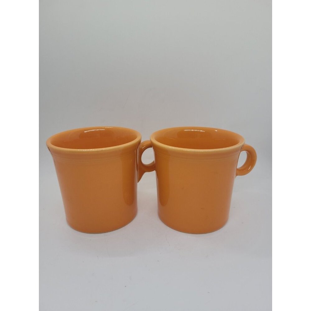 Vintg Fiestaware Homer Laughlin Coffee mug 2 Ring handle orange Marigold Retro
